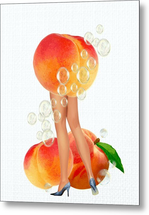 Just Peachie (Paper Texture) - Metal Print