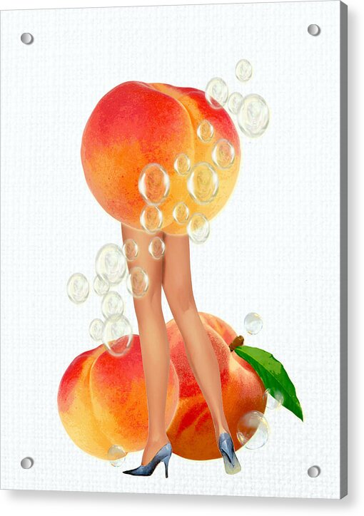 Just Peachie (Paper Texture) - Acrylic Print