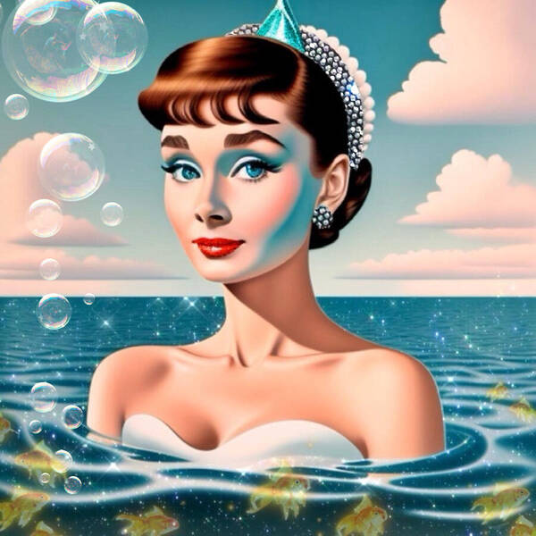 Audrey Of The Sea - Square Art Print