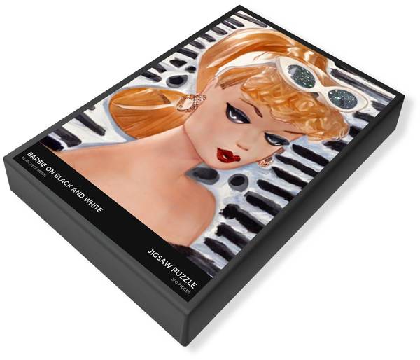 BarBie on Black and White - Jigsaw Puzzle