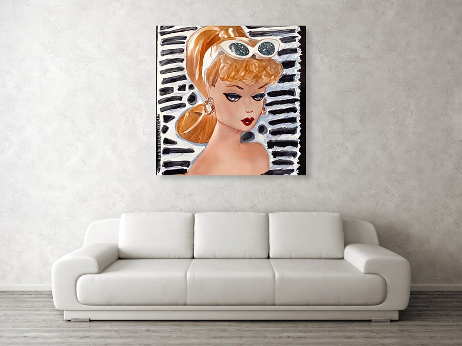 BarBie on Black and White - Acrylic Print