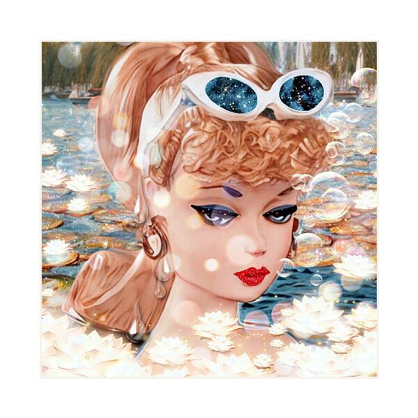 Coming-Up-For-Air Barbie - Square Art Print