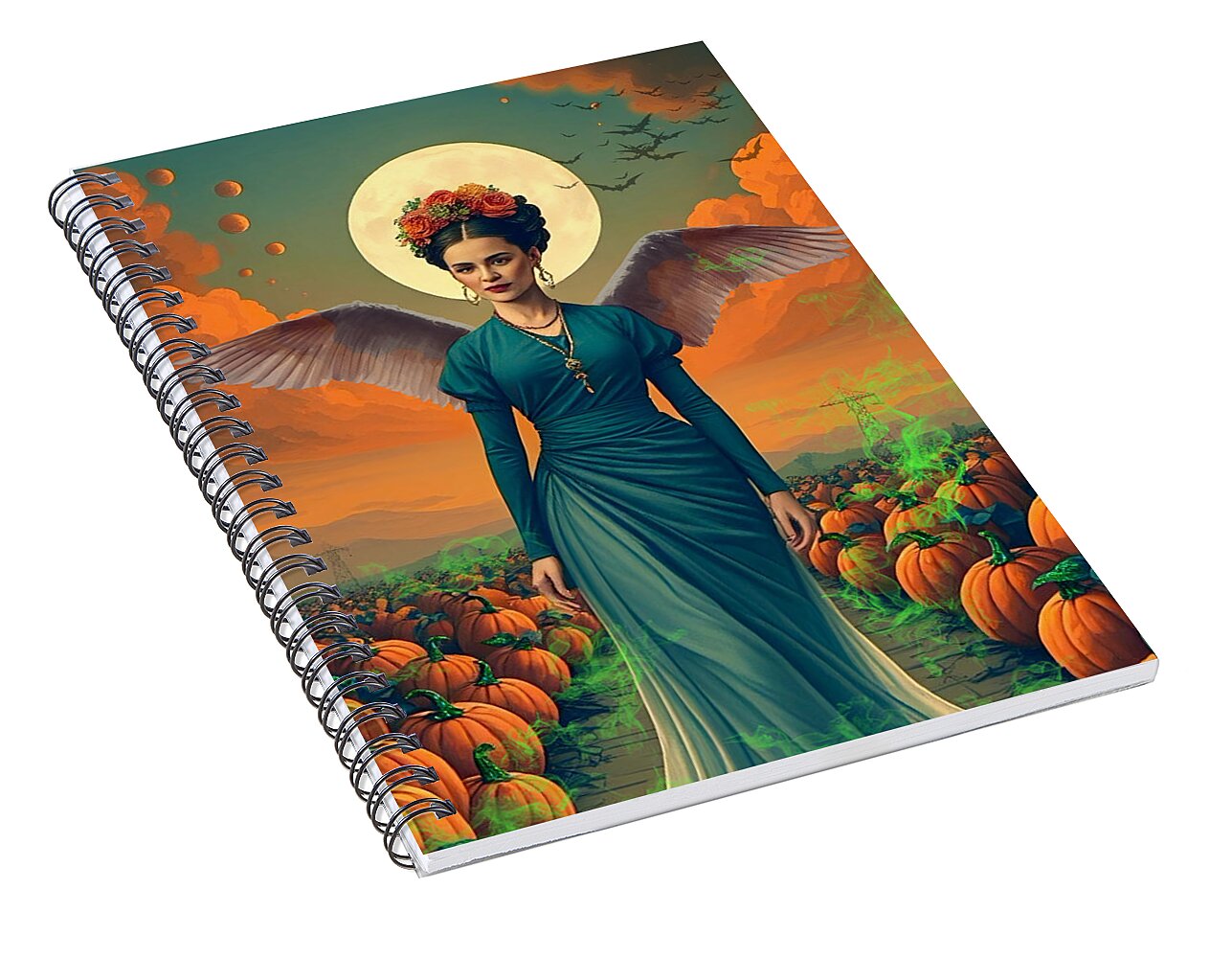 Harvest Moon Goddess - Halloween Spiral Notebook