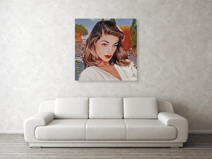 Lauren In Giverny Gardens - Acrylic Print