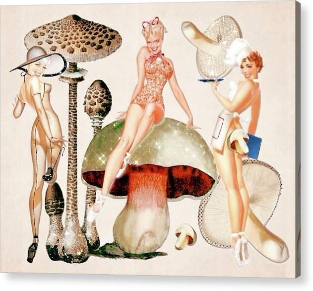 Life Under the Mushroom Caps - Acrylic Print