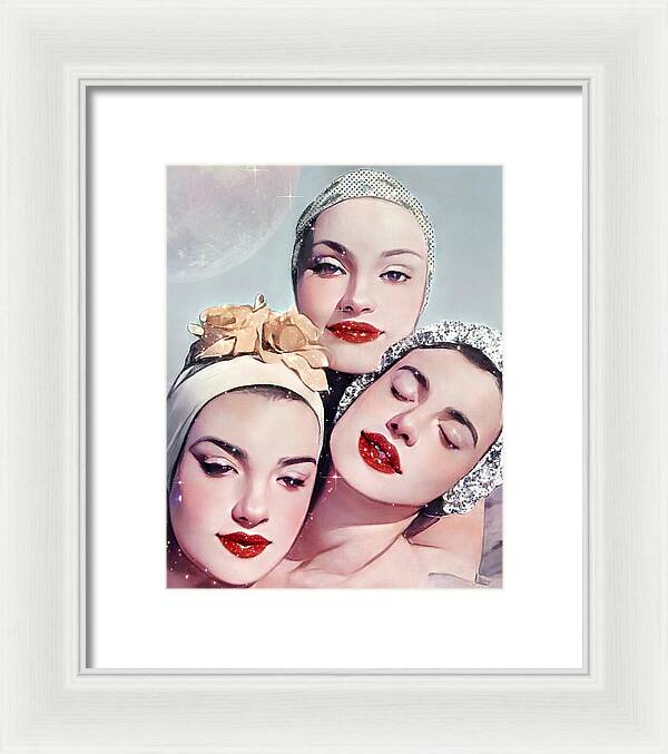 Moonlit Beach Babes - Framed Print