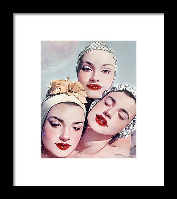 Moonlit Beach Babes - Framed Print