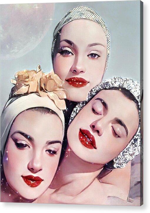 Moonlit Beach Babes - Acrylic Print