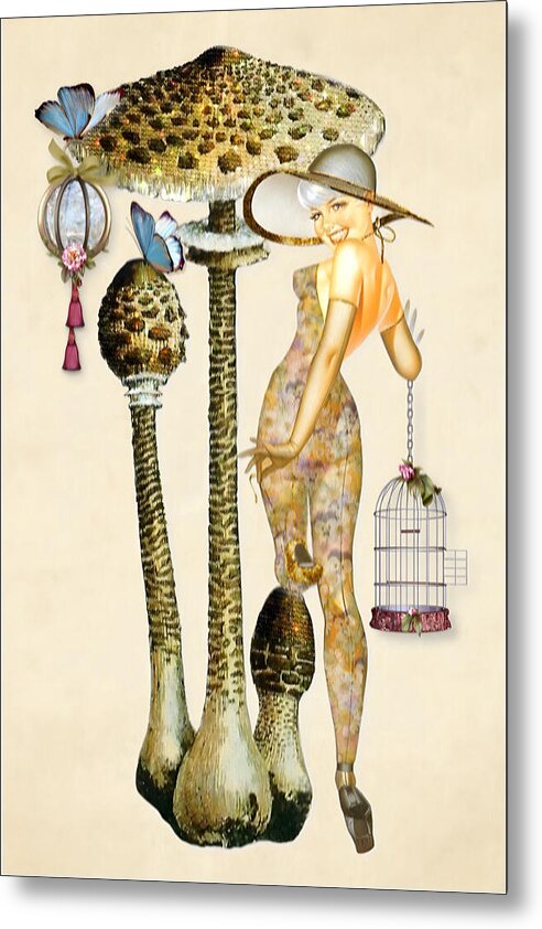 Portrait of a Woodland Nymph - Metal Print