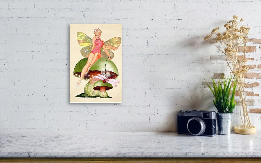 Puff and Her Magic Dragonfly - Metal Print