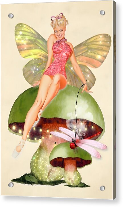 Puff and Her Magic Dragonfly - Acrylic Print