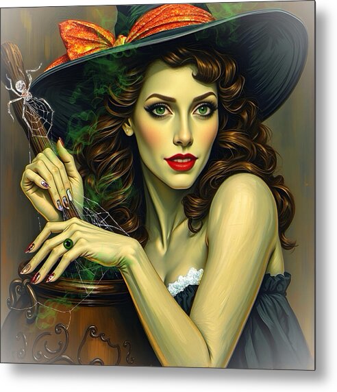 Stirring The Pot - Halloween Metal Print