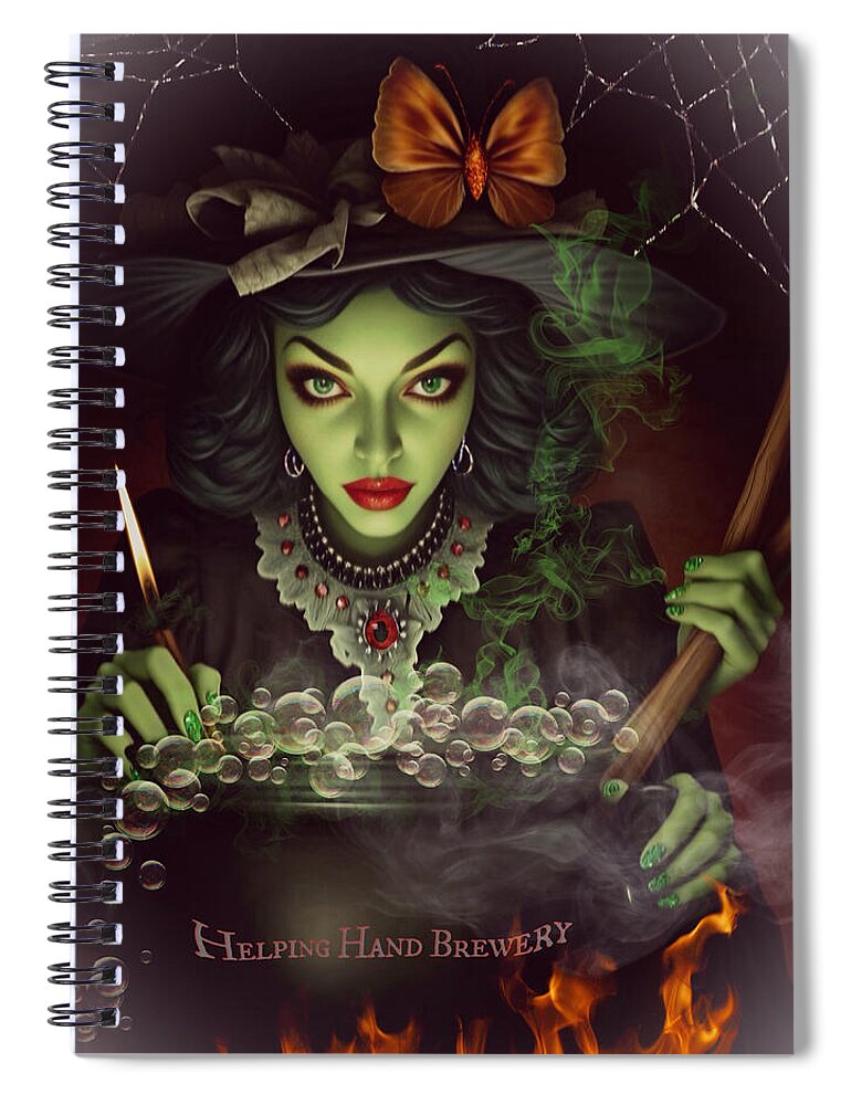 The Helping Hand Brew-Mistress - Halloween Spiral Notebook