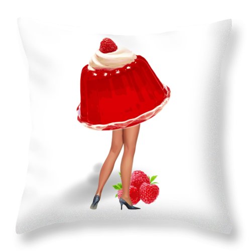 Miss Raspberry Jiggles - Throw Pillow