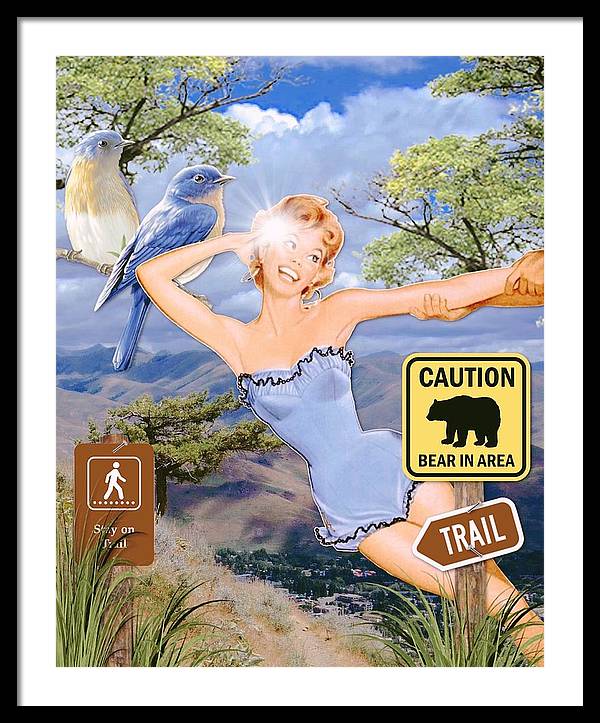 Save Me From My Hiking Trail Selfie - Framed Print
