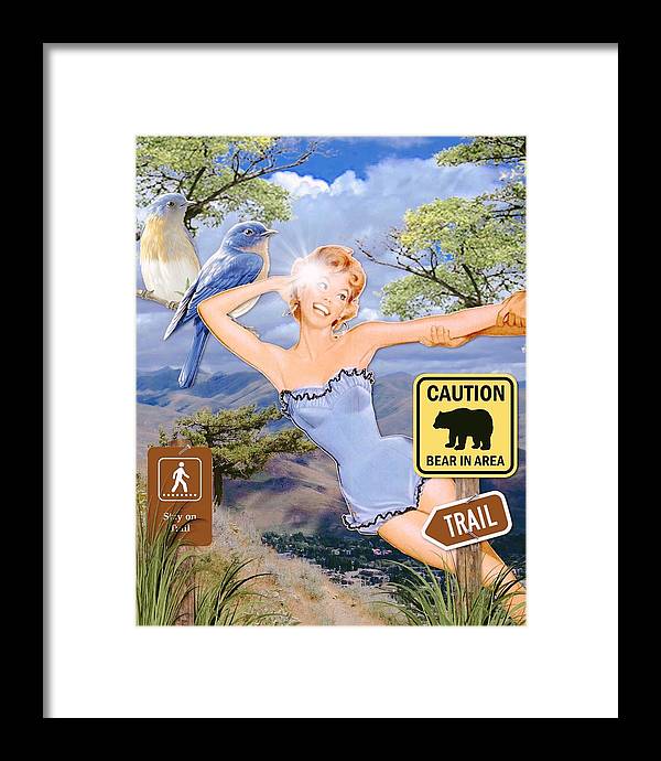 Save Me From My Hiking Trail Selfie - Framed Print