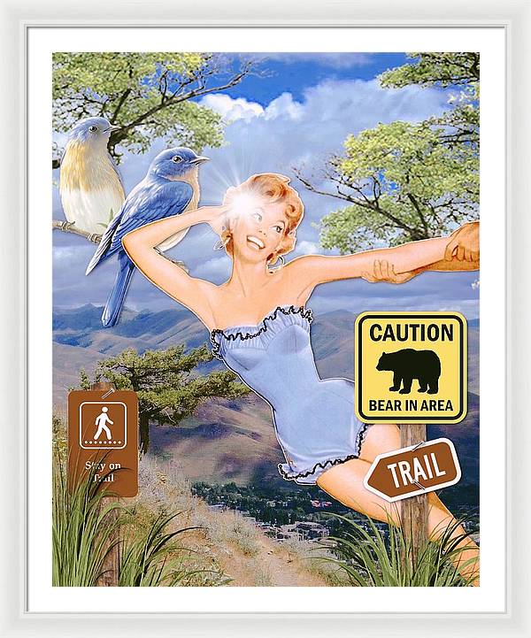 Save Me From My Hiking Trail Selfie - Framed Print