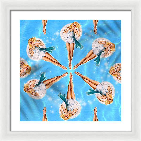 Synchronized Floating - Framed Print