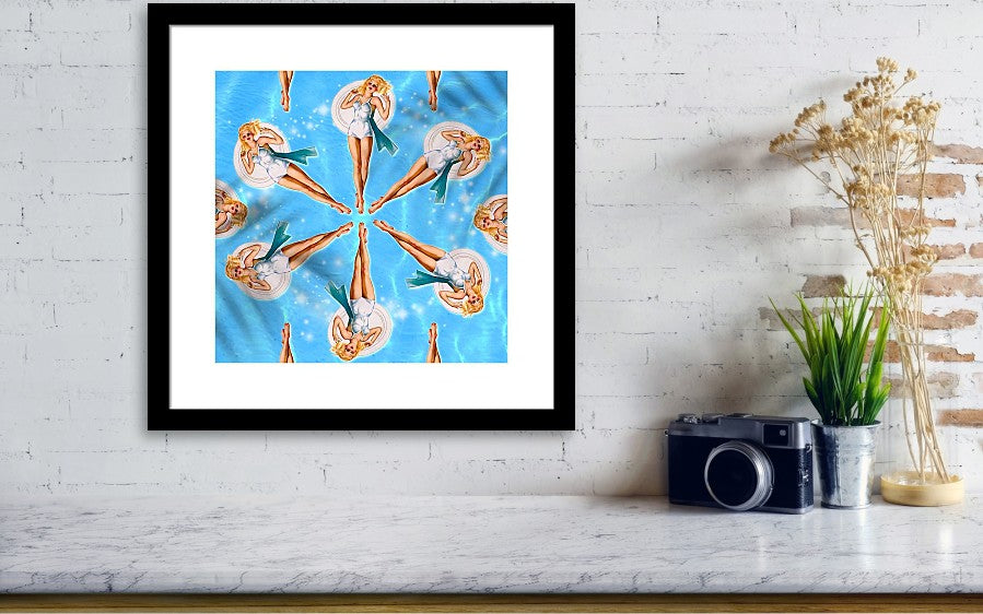 Synchronized Floating - Framed Print