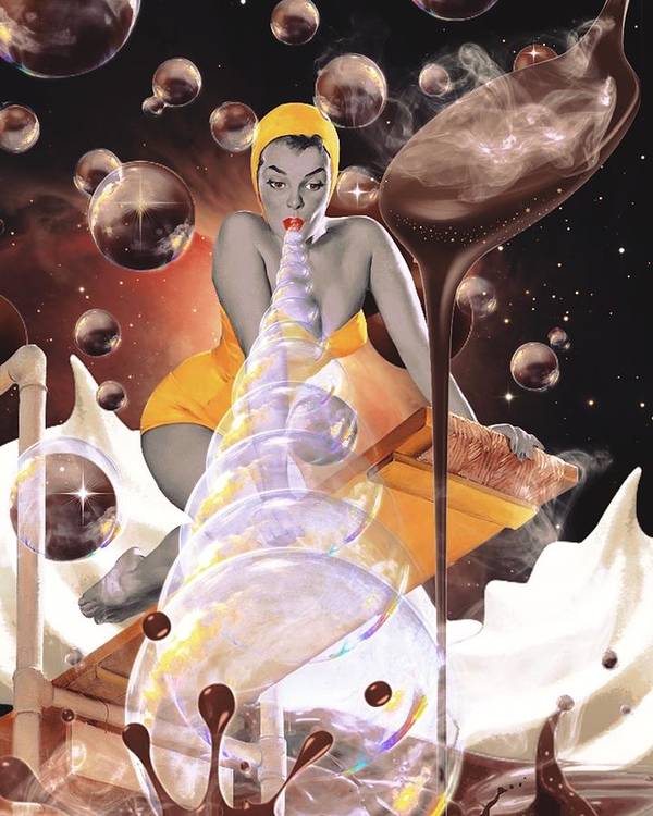 All She Had to Do Was Blow - Vertical Art Print