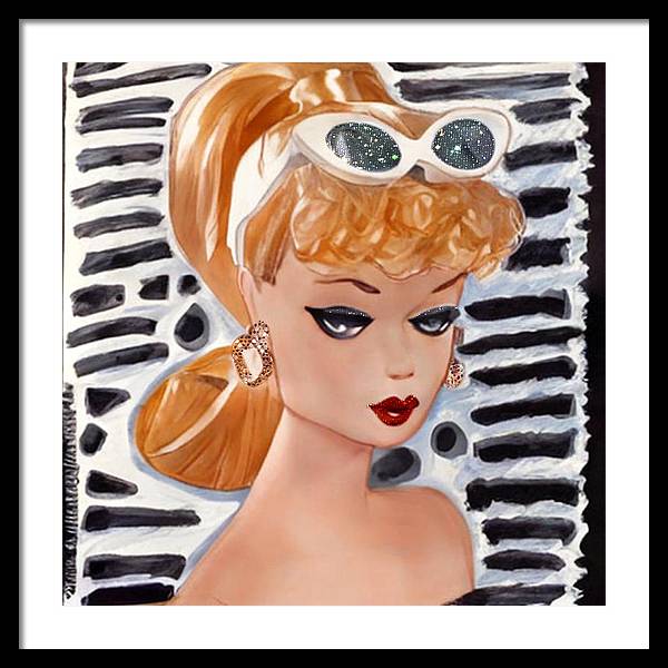 BarBie on Black and White - Framed Print
