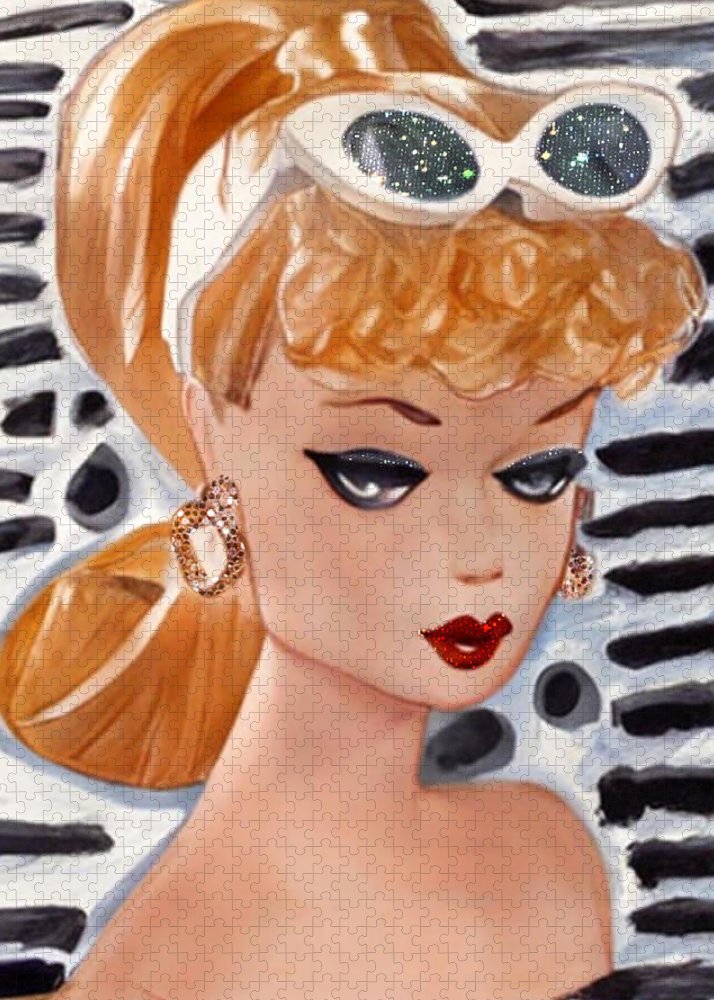 BarBie on Black and White - Jigsaw Puzzle