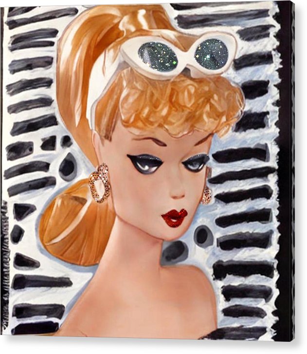 BarBie on Black and White - Acrylic Print