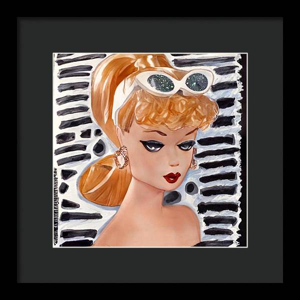 BarBie on Black and White - Framed Print