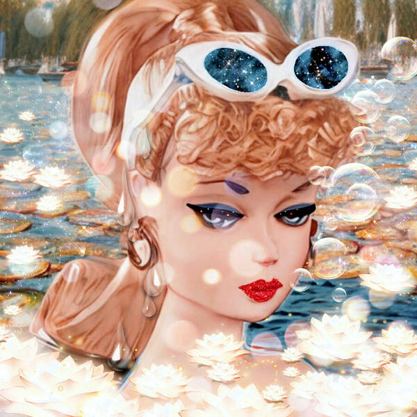 Coming-Up-For-Air Barbie - Square Art Print