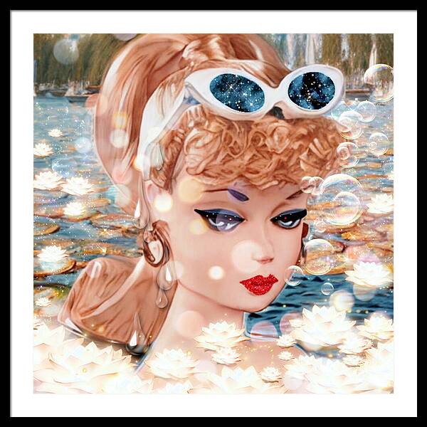 Coming-Up-For-Air Barbie - Framed Print