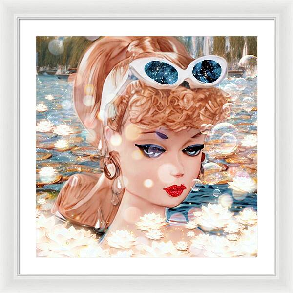 Coming-Up-For-Air Barbie - Framed Print