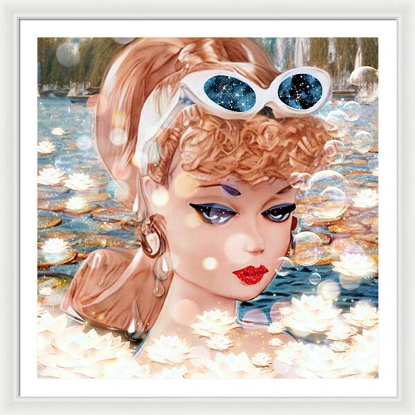 Coming-Up-For-Air Barbie - Framed Print