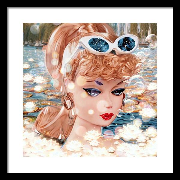 Coming-Up-For-Air Barbie - Framed Print