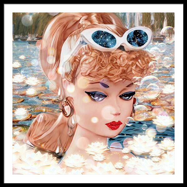 Coming-Up-For-Air Barbie - Framed Print