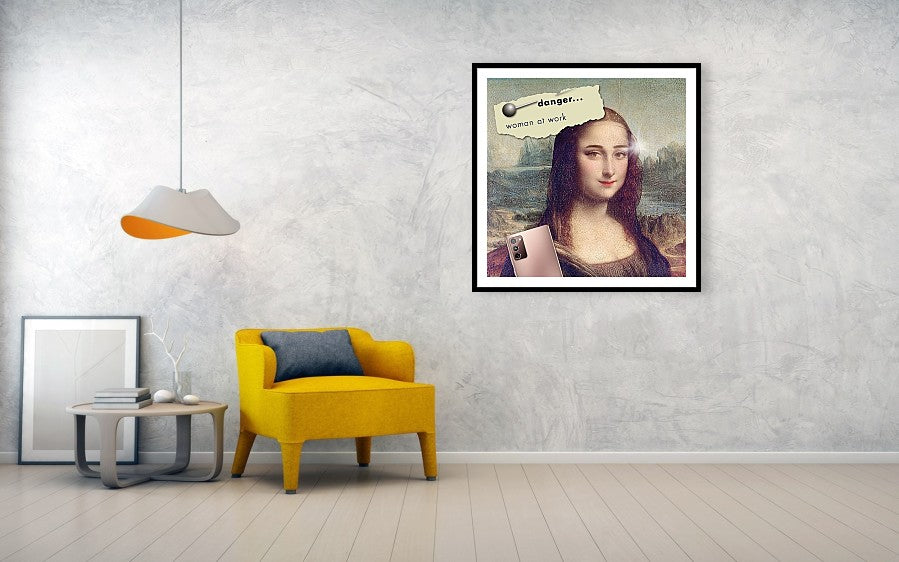 Danger...Woman At Work - Framed Print