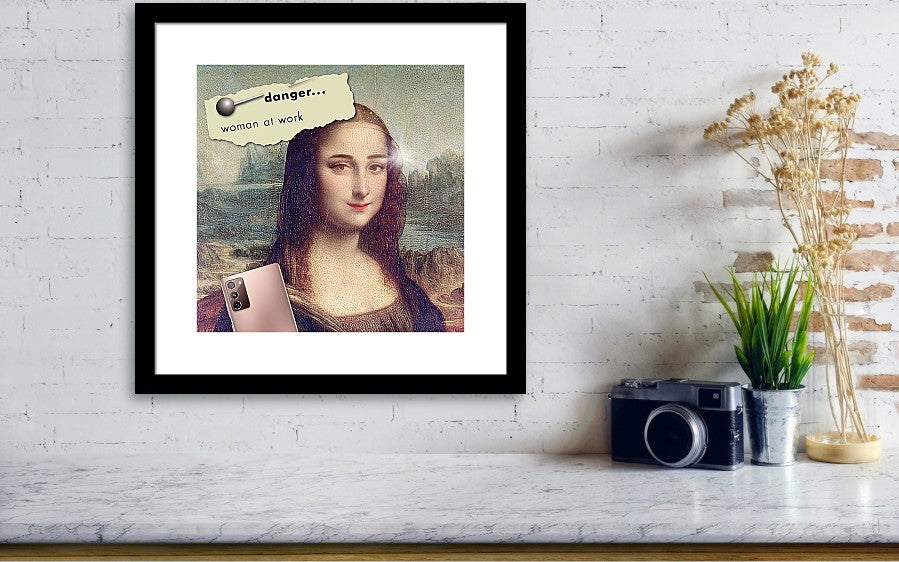 Danger...Woman At Work - Framed Print