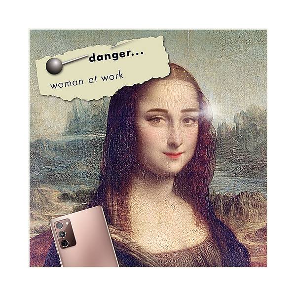 Danger...Woman At Work - Square Art Print