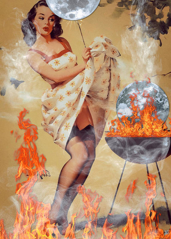 Earth On Fire - Vertical Art Print