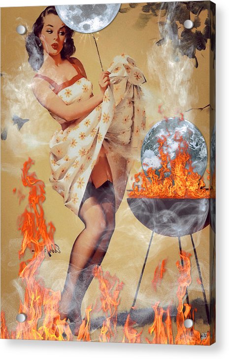 Earth On Fire - Acrylic Print