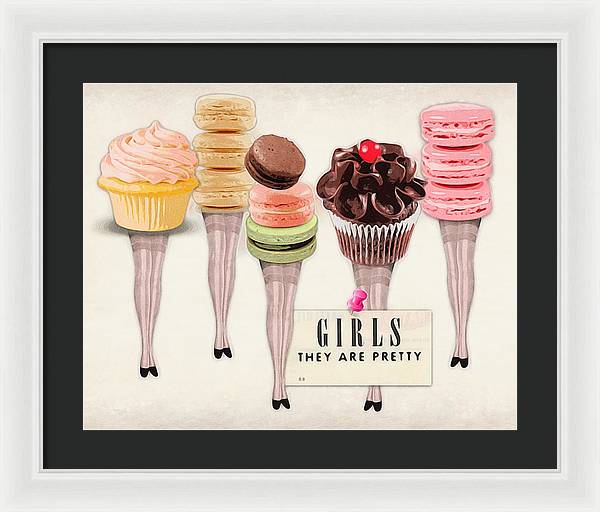 Girls They Are Pretty (v1) - Framed Print