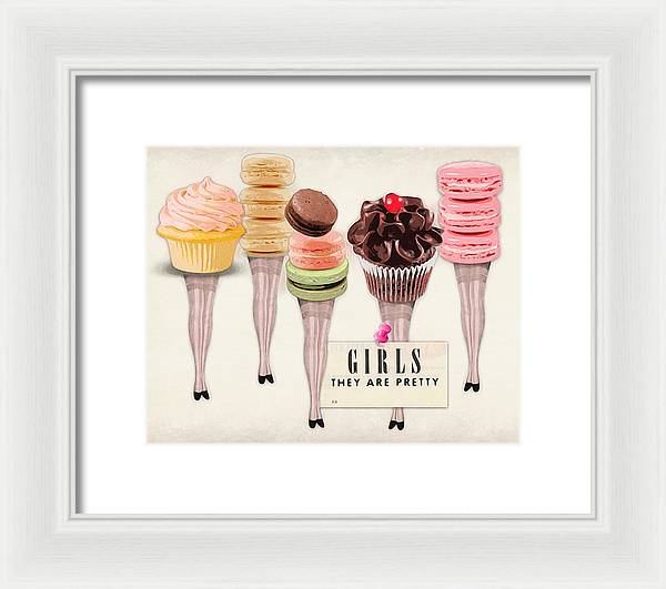 Girls They Are Pretty (v1) - Framed Print