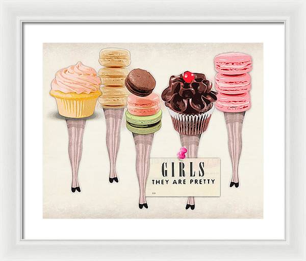 Girls They Are Pretty (v1) - Framed Print