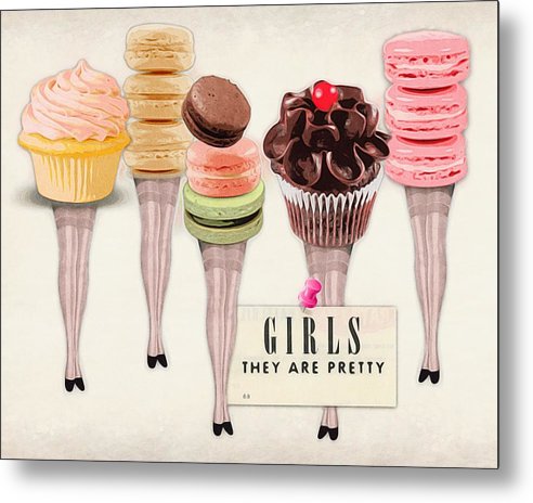Girls They Are Pretty (v1) - Metal Print