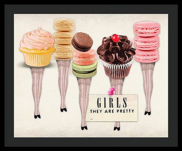 Girls They Are Pretty (v1) - Framed Print