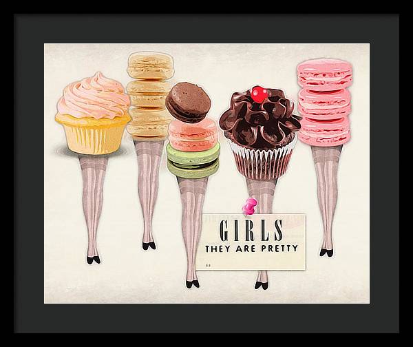Girls They Are Pretty (v1) - Framed Print