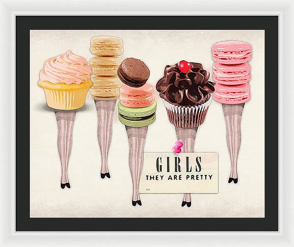 Girls They Are Pretty (v1) - Framed Print