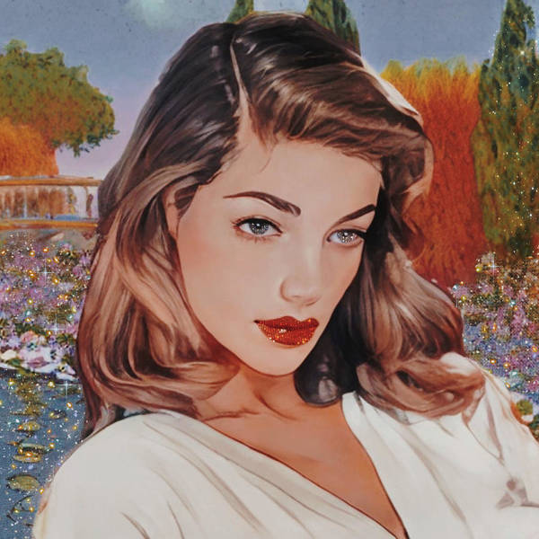 Lauren In Giverny Gardens - Square Art Print