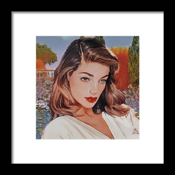 Lauren In Giverny Gardens - Framed Print