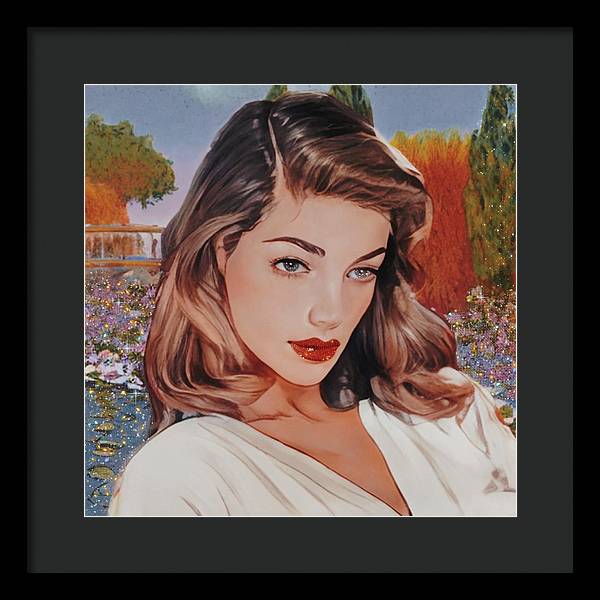 Lauren In Giverny Gardens - Framed Print
