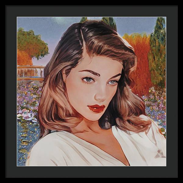 Lauren In Giverny Gardens - Framed Print
